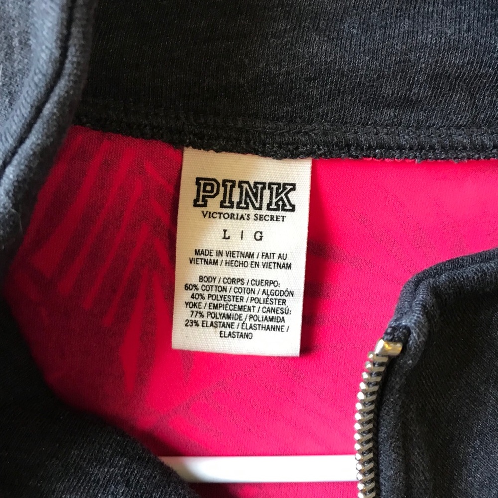 vs pink half zip sweatshirt